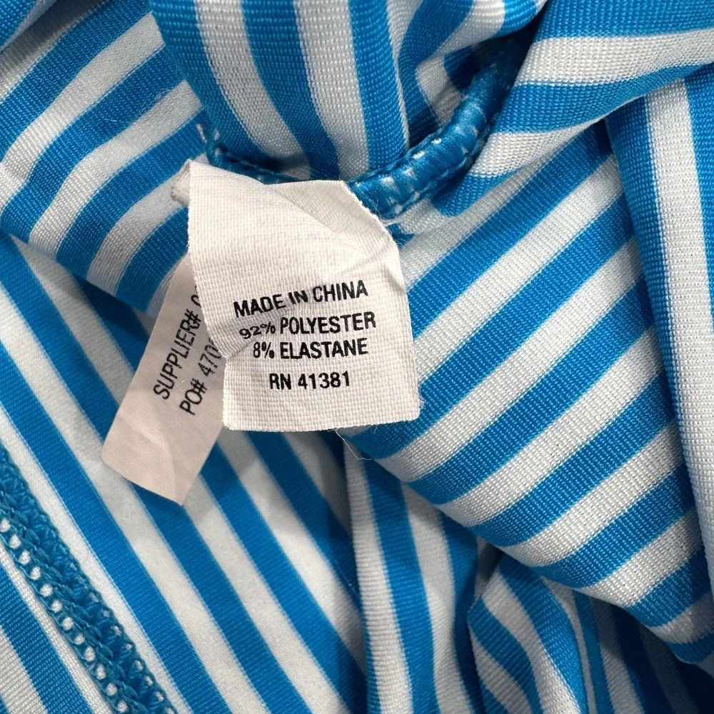 RLX Ralph Lauren Polo Shirt L Large Blue Stripe Casual Golf‎ Logo Mens